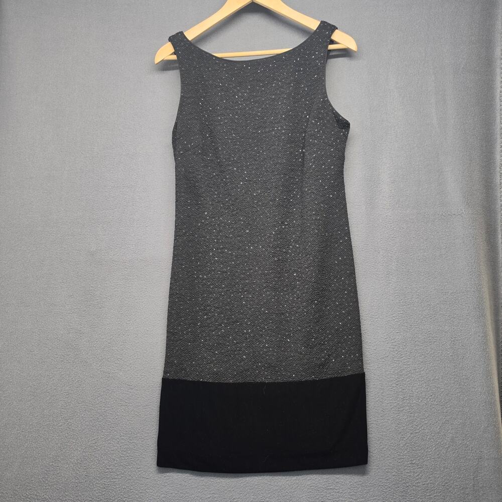 Jessica Howard Dress Womens 10P Black Metallic Sheath Sleeveless Evening Velvet - Picture 2 of 8